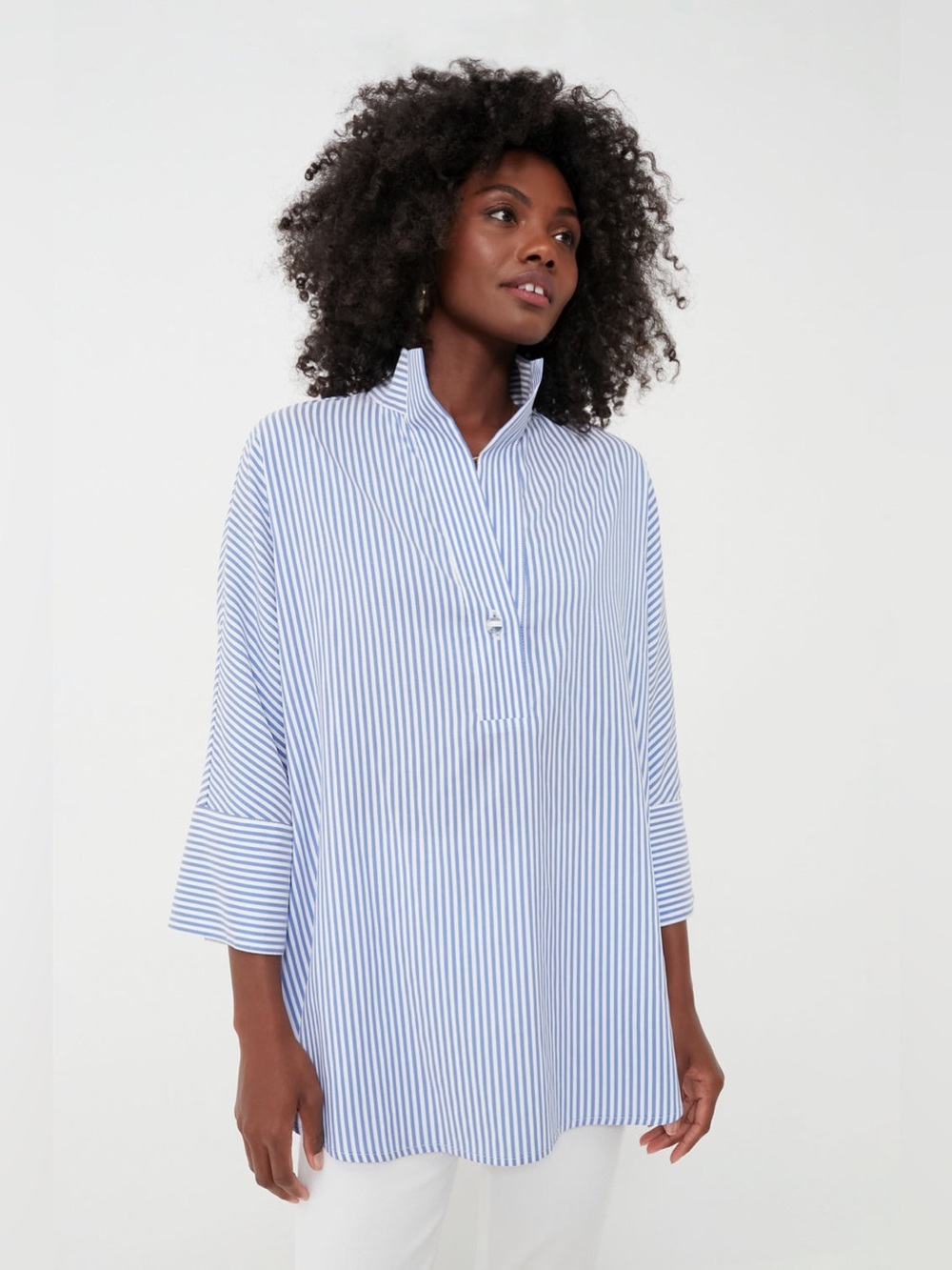 Tuckernuck Blue Stripe Willow Blouse Size M